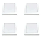 Kit 4 Painel Led Quadrado Sobrepor Branco 12w 6500k Kit 4 Painel Led Quadrado Sobrepor Branco 12w 6500k