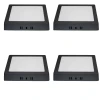 Kit 4 Painel Led Quadrado Sobrepor Preto 12w 3000k