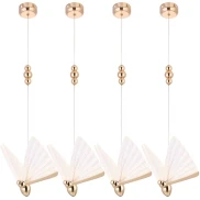 Kit 4 Pendente Led Honen Borboleta Dourado 6W 3000K Nordecor Kit 4 Pendente Led Honen Borboleta Dourado 6W 3000K Nordecor