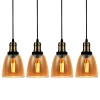Kit 4 Pendentes Vintage Ambar Dome 1xE27 Preto Blumenau