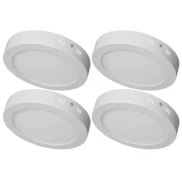 Kit 4 Plafon Led Sobrepor Redondo 18w 6500k Branco Frio