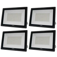 Kit 4 Refletor Led Tech 200W Bivolt 3000K Branco Quente