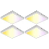 Kit 4 Smart Painel LED Wi-fi 18W Quadrado Sobrepot CCT