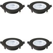 Kit 4 Spot Embutir ABS+PC 6W BiVolt Led 3.000K Preto Novo Kit 4 Spot Embutir ABS+PC 6W BiVolt Led 3.000K Preto Novo