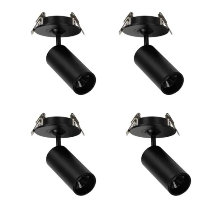 Kit 4 Spot Led Embutir Nypo 3000K Preto Astraled Direcionável