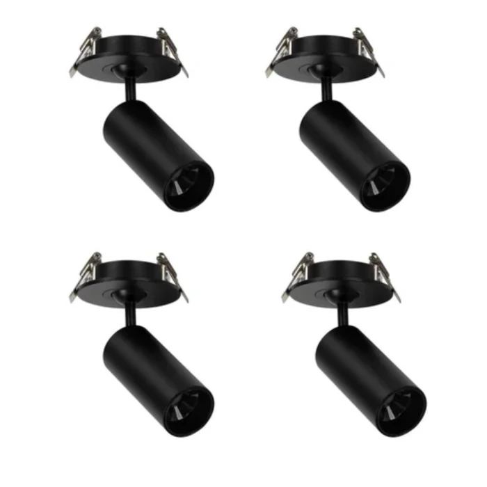 Kit 4 Spot Led Embutir Nypo 3000K Preto Astraled Direcionável