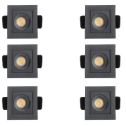Kit 6 Dowlinght Embutir Powerus 2W 3000K Bivolt Nordecor