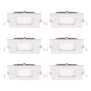 Kit 6 Paineis Embutir Quadrado 6W 6500K Branco Blumenau Kit 6 Paineis Embutir Quadrado 6W 6500K Branco Blumenau