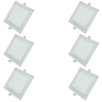 Kit 6 Painel Led Slim Bivolt Embutir G-Light 18W 3 Tons