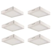 Kit 6 Painel Led Sobrepor Quadrado 18W 3000K Branco Kit 6 Painel Led Sobrepor Quadrado 18W 3000K Branco