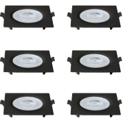 Kit 6 Spot Embutir Blumenau 6W Bivolt Led 3.000K Preto Kit 6 Spot Embutir Blumenau 6W Bivolt Led 3.000K Preto