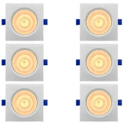 Kit 6 Spot Led Embutir Quadrado Bivolt Blumenau 6W 3.000K