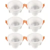 Kit 6 Spot Recuado Embutir Redondo Branco 6W 3000K