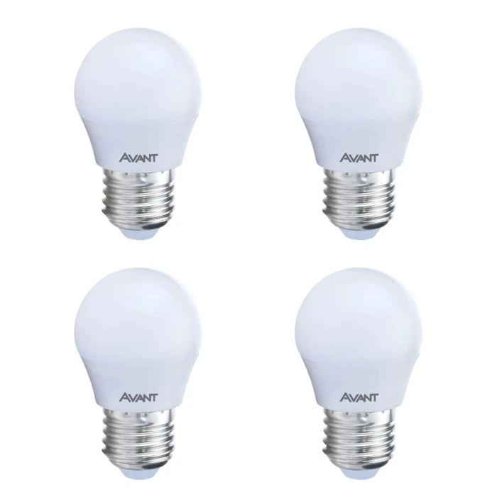 Kit 6 Un Lâmpada Led Bolinha E27 4W 4000K Avant deluxe