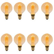 Kit 8 Lâmpada Led G80 Guide Filamento 3w E27 2000K Novo