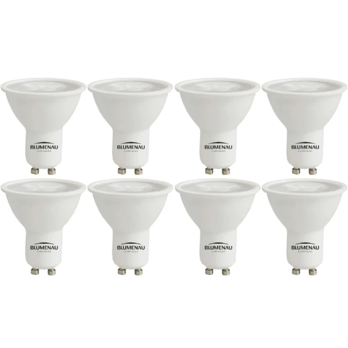 Kit 8 Lâmpada Led MR16 GU10 Bivolt 3,5W 4000K Luz neutra