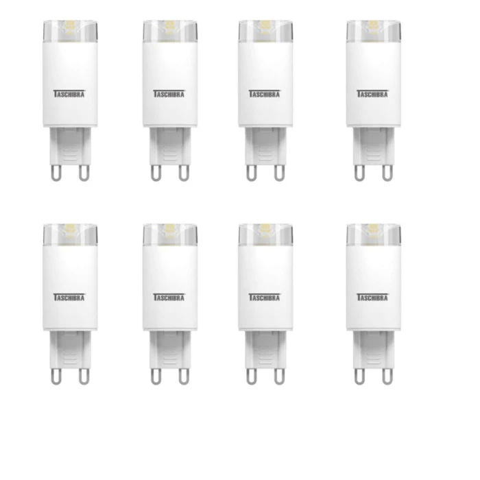 Kit 8 Lâmpada Para Lustre Led G9 Taschibra 3W 3000K Novo