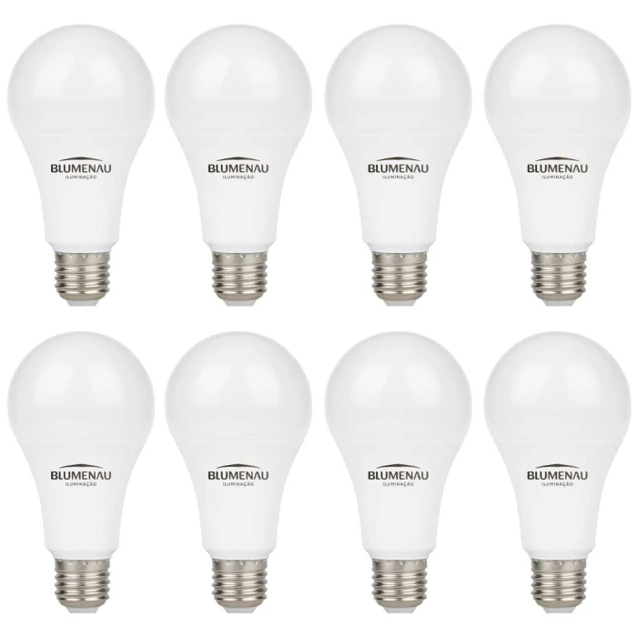 Kit 8 Lâmpadas Led A60 15W 3000K E27 Blumenau
