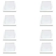 Kit 8 Painel Led Quadrado Sobrepor Branco 12w 6500k