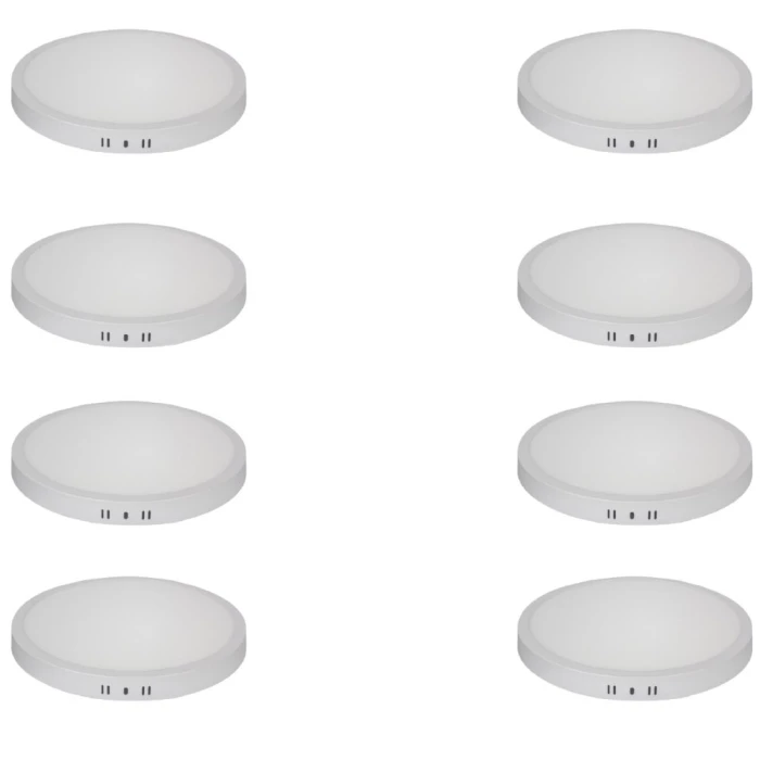 Kit 8 Painel Led Redondo Sobrepor 24W 3000K Blumenau
