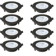 Kit 8 Spot Embutir ABS+PC 6W BiVolt Led 3.000K Preto Novo Kit 8 Spot Embutir ABS+PC 6W BiVolt Led 3.000K Preto Novo