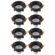 Kit 8 Spot Recuado Embutir Redondo 6W 3000k Bivolt Preto