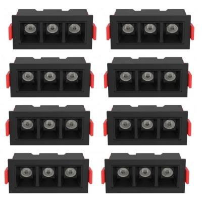 Kit 8 un Downlight Led Embutir Astraled 6W 3000K Preto