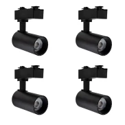 Kit C/ 4 Spot Up Led Para Trilho Eletrificado 5W 3000K Preto