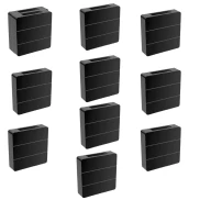 Kit Com 10 Arandela Clean Led Aletada Preta 6W 3.000K