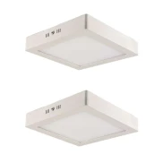 Kit Com 2 Painel Led Sobrepor Quadrado 18W 3000K Branco Kit Com 2 Painel Led Sobrepor Quadrado 18W 3000K Branco