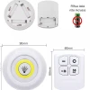 Kit Com 3 Luminária Led Spot A Pilha 6500K Com Controle Kit Com 3 Luminária Led Spot A Pilha 6500K Com Controle