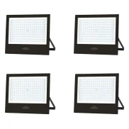 Kit Com 4 Refletor De Led Play 200W 6500K Blumenau Preto Kit Com 4 Refletor De Led Play 200W 6500K Blumenau Preto