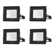 Kit Com 4 Refletor De Led Tech Pro 10W 6500K Ip66 Cor Preto Kit Com 4 Refletor De Led Tech Pro 10W 6500K Ip66 Cor Preto