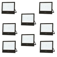 Kit Com 8 Refletor De Led Play 200W 6500K Blumenau Preto Kit Com 8 Refletor De Led Play 200W 6500K Blumenau Preto