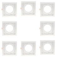 Kit Com 8 Spot Slim Recuado 1 Lâmpada E27 PAR30 Branco