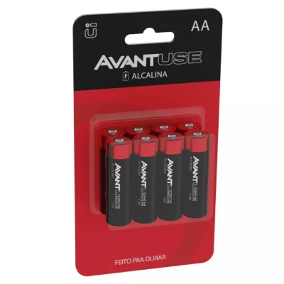 Kit De Pilhas Alcalinas AA Com 8 Unidades 1.5v Avant