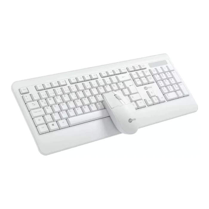 Kit De Teclado E Mouse Sem Fio Wireless Lecoo Kw202 Branco