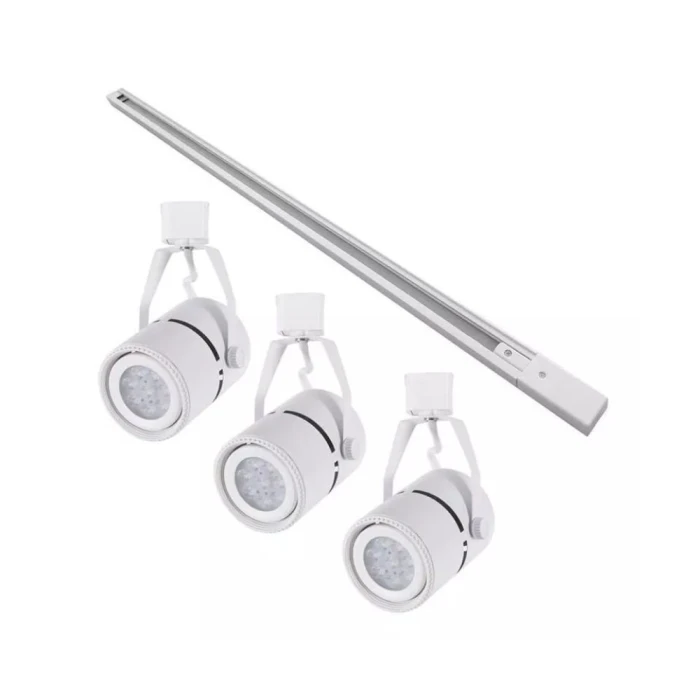 Kit Trilho Elétrico + 3 Spots Par20 Canopla Branco MbLed