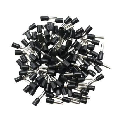 kit 50 Terminal Pré-Isolado Tubular Simples 1.5mmx8mm Preto