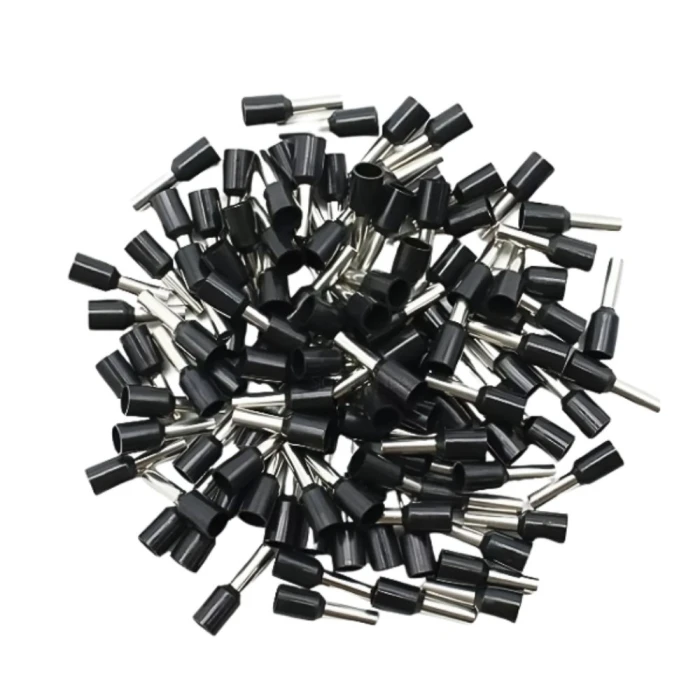 kit 50 Terminal Pré-Isolado Tubular Simples 1.5mmx8mm Preto kit 50 Terminal Pré-Isolado Tubular Simples 1.5mmx8mm Preto