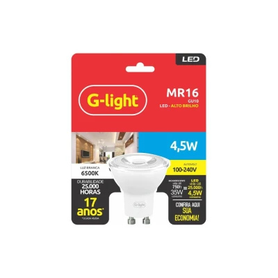 Lâmpada De Led Ence Mr16 4.5W 4000K Gu10 G-light