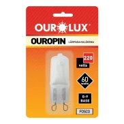 Lâmpada Halógena Ouropin G9 60W 220V Fosca Orolux Novo Lâmpada Halógena Ouropin G9 60W 220V Fosca Orolux Novo