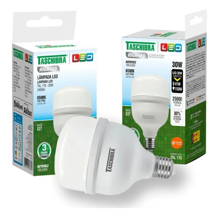 Lâmpada High Led Tkl170 E27 30w 6500k Taschibra Bivolt