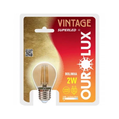 Lâmpada Led Bolinha E272W 2400K Vintage Bivolt Ourolux