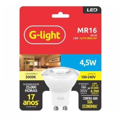 Lâmpada Led Ence Mr16 4,5w 2700k Gu10 G-light