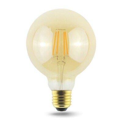 Lâmpada Led Filamento 4W 2500K G95 E27 Bulbo Âmbar G-Light