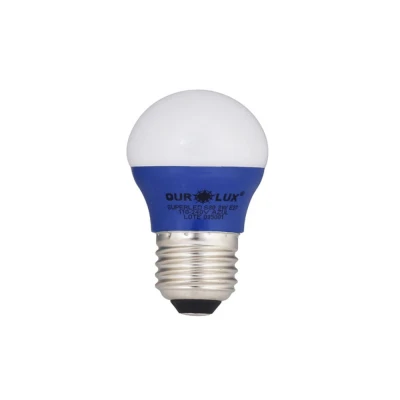 Lâmpada Super Led 3W Luz Azul Colors Bivolt E27 Ourolux