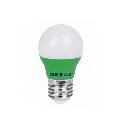 Lâmpada Super Led 3W Luz Verde Colors E27 Bivolt Ourolux