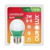 Lâmpada Super Led 3W Luz Verde Colors E27 Bivolt Ourolux