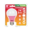 Lâmpada Super Led 7W Luz Rosa Colors Bivolt E27 Ourolux